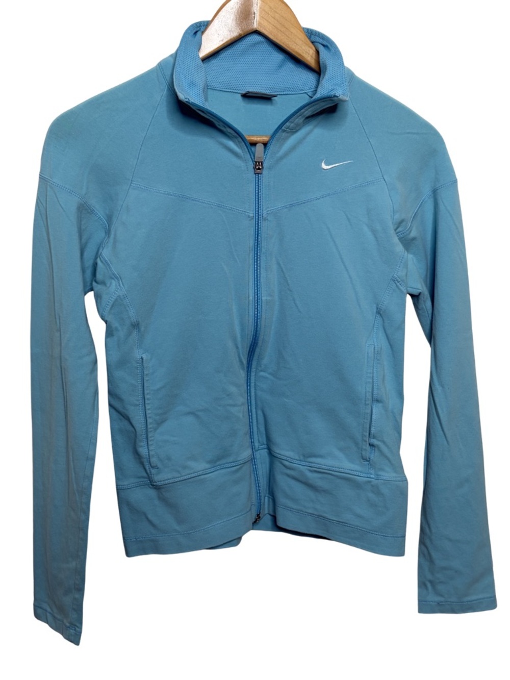 Nike‎ Full Zip Jacket Womens Small Blue Dri Fit Athletic Running Zip Up